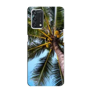 Силиконовый чехол с КАРТИНКАМИ лето для Oppo A95 (AlphaPrint) (Пальма)