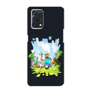 Чехол Майнкрафт на Oppo A95 (AlphaPrint) Minecraft (персонажи Minecraft)