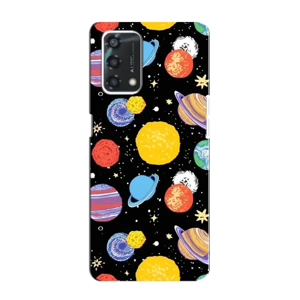 Чехол с принтом «Рисованные планеты» для OPPO A95 Чехол с принтом «Рисованные планеты» для OPPO A95
