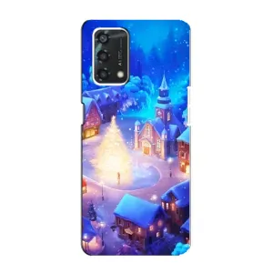Рождественские Чехлы для Oppo A95 (VPrint) (Рождественский город)