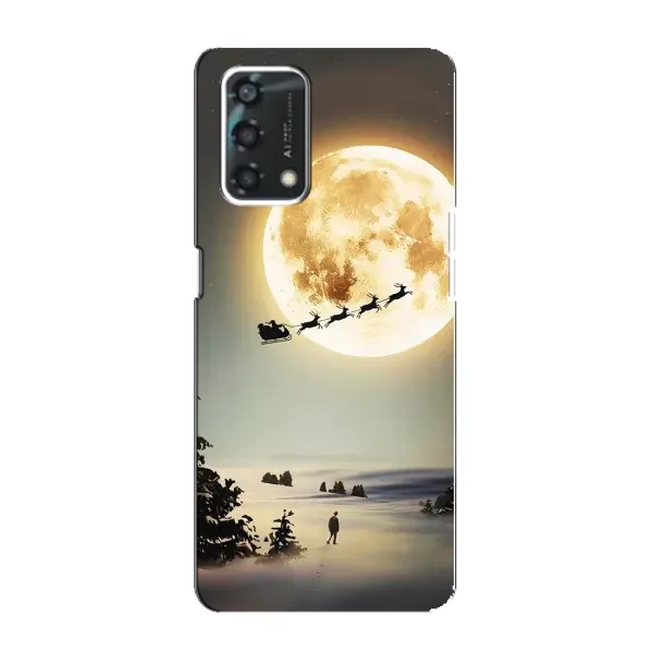 Чехол с принтом «Санта на луне» для OPPO A95