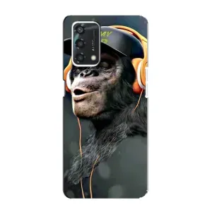 Чохол з Мавпами Oppo A95 - (AlphaPrint) (В навушниках)