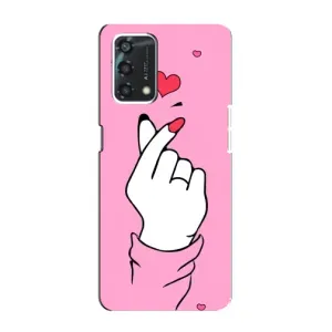 Чехол с принтом для Oppo A95 (AlphaPrint - Знак сердечка)