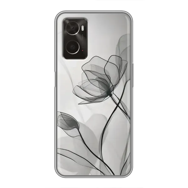 Чехол с принтом «Черные цветы» для OPPO A96