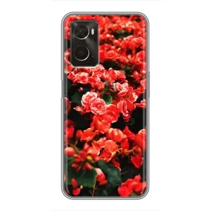 Чехлы с Цветами для Oppo A96 (VPrint) (Цветы красные)