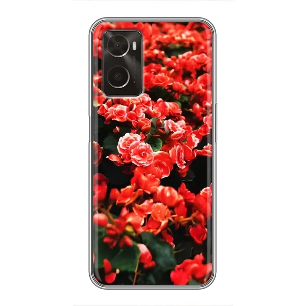 Чехол с принтом «Цветы красные» для OPPO A96 Чехол с принтом «Цветы красные» для OPPO A96