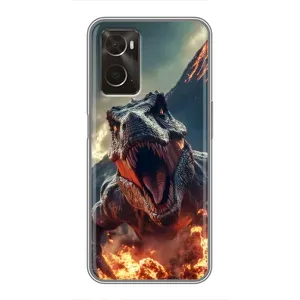 Чехол с картинкой «Хищники» для Oppo A96 (Огненный динозавр)