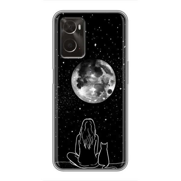Чехол с принтом «Девушка с котом» для OPPO A96