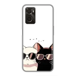 Чехол с рисунком кот на Oppo A96 (Коты в очках)