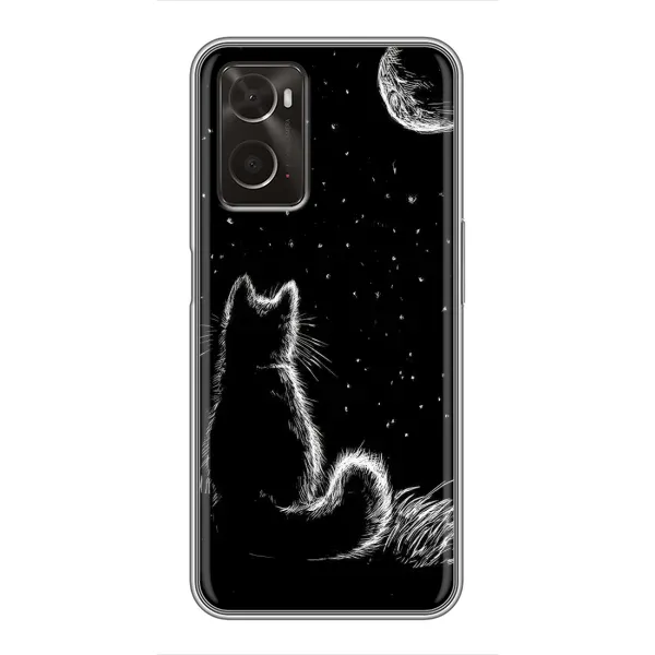 Чехол с принтом «Котик и луна» для OPPO A96