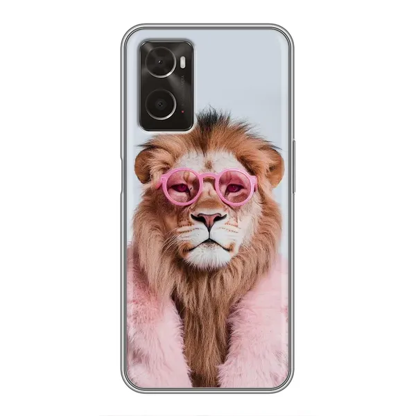 Чехол с принтом «Лев в очках» для OPPO A96
