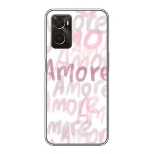 Чехол с розовым рисунком для Oppo A96 (Аморе любовь)