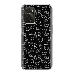 Чехол с принтом для Oppo A96 (AlphaPrint) Модные коты (Меленькие котики)