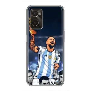 Чехлы для Oppo A96 (Leo чемпион) (AlphaPrint) (Месси с кубком)