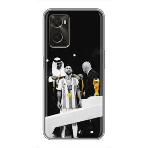 Чехлы для Oppo A96 (Leo чемпион) (AlphaPrint) (Месси в накидке)