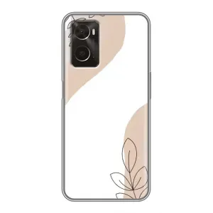 Силиконовый чехол с принтом в цветах на Oppo A96 (Нюдовая веточка абстракция)