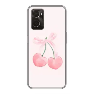 Чехол с розовым рисунком для Oppo A96 (Розовые вишни)