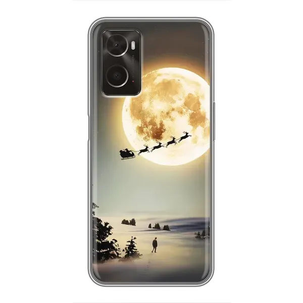 Чехол с принтом «Санта на луне» для OPPO A96 Чехол с принтом «Санта на луне» для OPPO A96