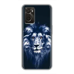 Чехол со Львом для Oppo A96 (VPrint) (Синий Лев)