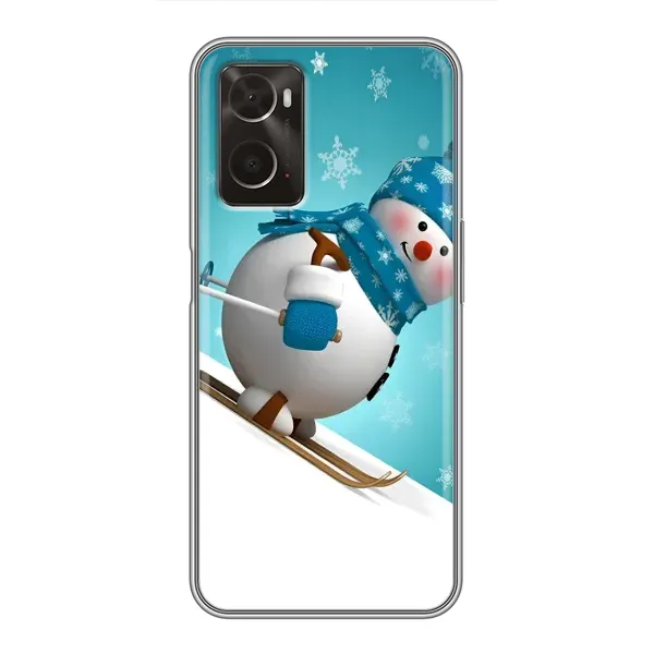 Чехол с принтом «Снеговик на лыжах» для OPPO A96 Чехол с принтом «Снеговик на лыжах» для OPPO A96