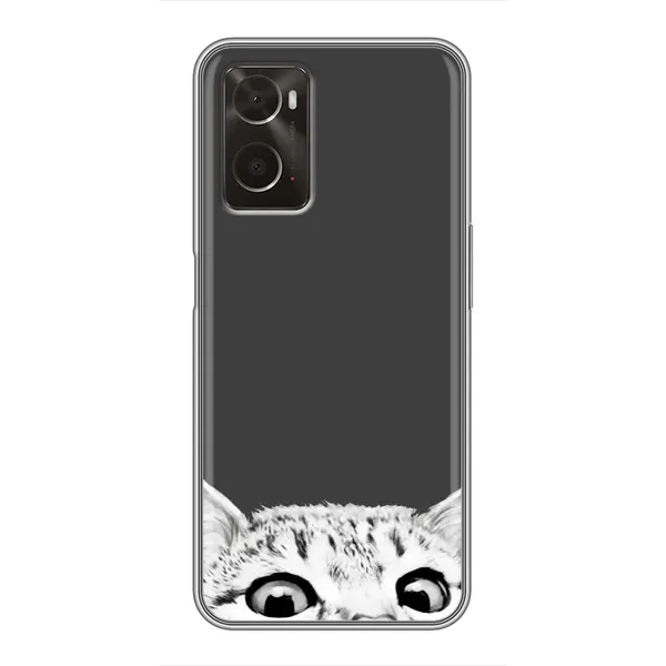 Чехол с принтом «Выглядывает кот» для OPPO A96 Чехол с принтом «Выглядывает кот» для OPPO A96