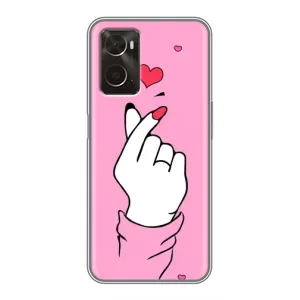 Чехол с принтом для Oppo A96 (AlphaPrint - Знак сердечка)