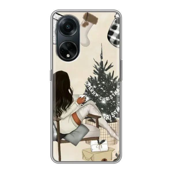 Чохол з принтом «Дівчина з ялинкою» для OPPO A98 Чохол з принтом «Дівчина з ялинкою» для OPPO A98