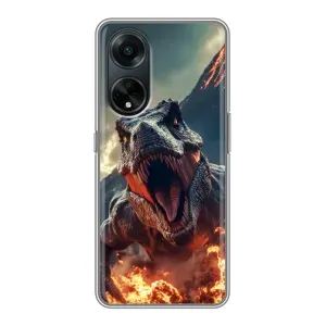 Чехол с картинкой «Хищники» для Oppo A98 (Огненный динозавр)