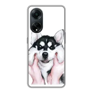 Чехлы с собаками для Oppo A98 (VPrint) (Довольный Хаски)