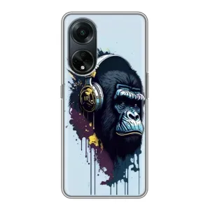 Чохол з Мавпами Oppo A98 - (AlphaPrint) (Горила в навушниках)