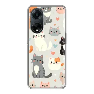 Чехол с рисунком кот на Oppo A98 (Коллаж котов)