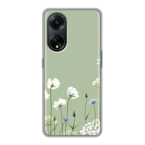 Чохол з принтом «Квіти на зеленому» для OPPO A98 Чохол з принтом «Квіти на зеленому» для OPPO A98