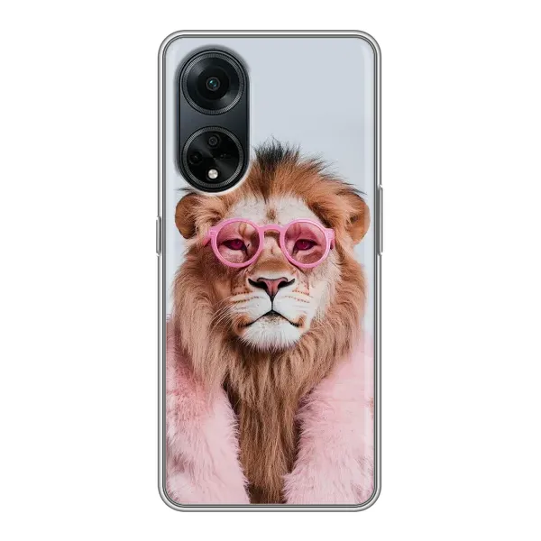 Чехол с принтом «Лев в очках» для OPPO A98