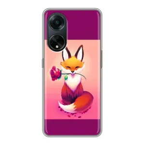 Чохли з картинкою Лисичка для Oppo A98 (VPrint) (Лиса з трояндою)