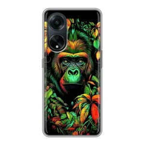 Чохол з Мавпами Oppo A98 - (AlphaPrint) (Мавпа в квітах)