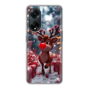 Яркий чехол для OPPO A98 с Зимними Оленятами (Олень среди подарков)