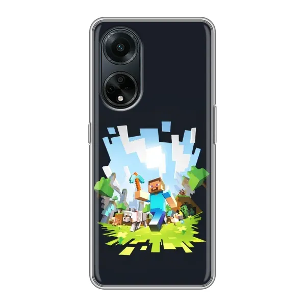 Чехол с принтом «персонажи Minecraft» для OPPO A98 Чехол с принтом «персонажи Minecraft» для OPPO A98