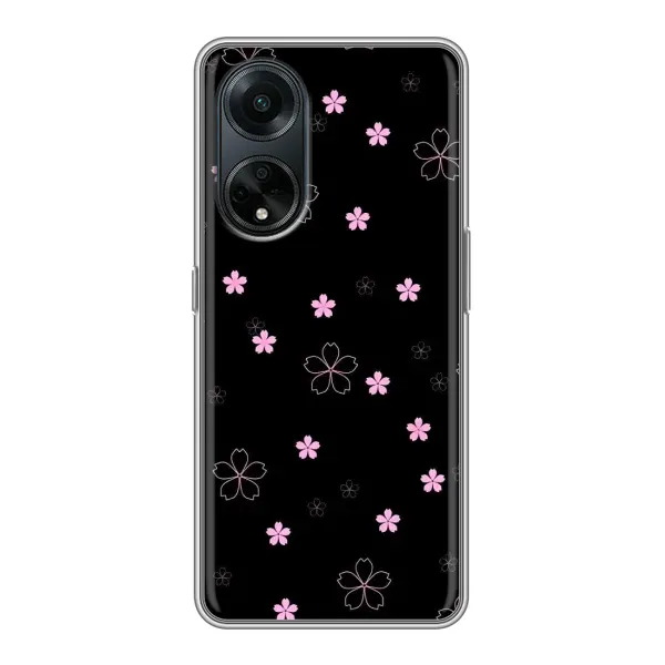 Чохол з принтом «Рожеві квіти на чорному» для OPPO A98 Чохол з принтом «Рожеві квіти на чорному» для OPPO A98