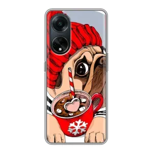 Чехлы с собаками для Oppo A98 (VPrint) (Собачка в шапке)