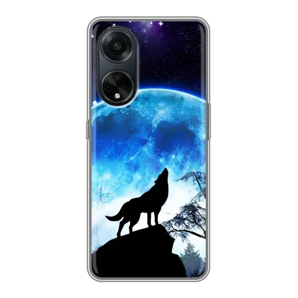 Чехол с принтом «Волк на луну» для OPPO A98