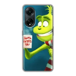 Рождественские Чехлы для Oppo A98 (VPrint) (Зеленый Гринч)