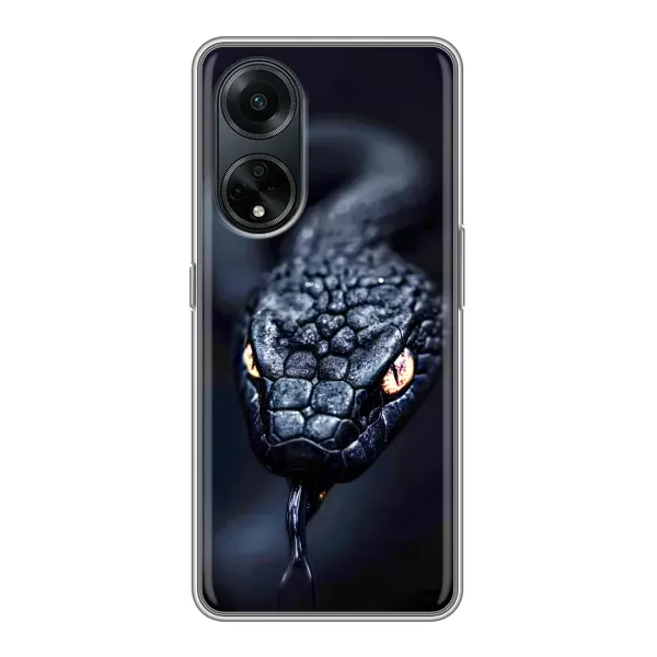 Чехол с принтом «Черная змея» для OPPO A98 Чехол с принтом «Черная змея» для OPPO A98