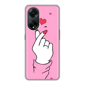 Чехол с принтом для Oppo A98 (AlphaPrint - Знак сердечка)