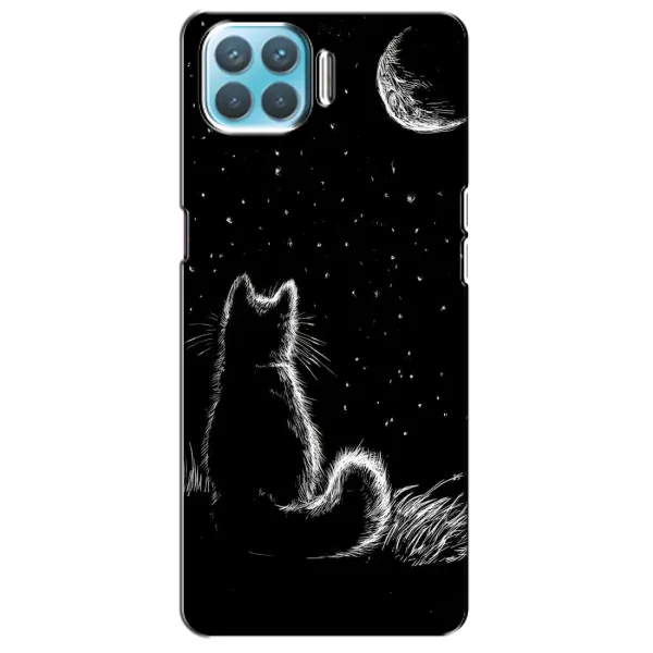 Чехол с принтом «Котик и луна» для OPPO F17 Pro Чехол с принтом «Котик и луна» для OPPO F17 Pro