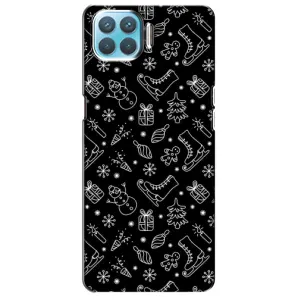 Новорічні, Святкові Чохли для Oppo F17 Pro - 2024 год (Новорічний фон)