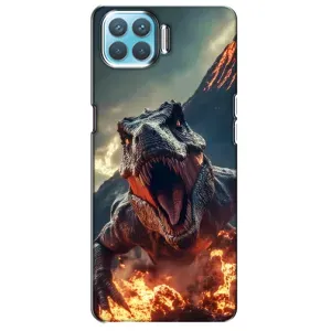 Чехол с картинкой «Хищники» для Oppo F17 (Огненный динозавр)