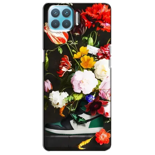 Чехол с принтом «Nike цветы» для OPPO F17
