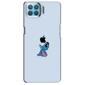 Чехол с принтом Стич на OPPO F17 (Stitch apple)
