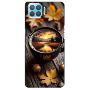Чохол з унікальним дизайном 'Осінь з кавою' для Oppo F17 (Темна кава)