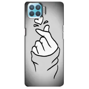 Чехол с принтом для Oppo F17 (AlphaPrint - Знак сердечка) (Значок Love)